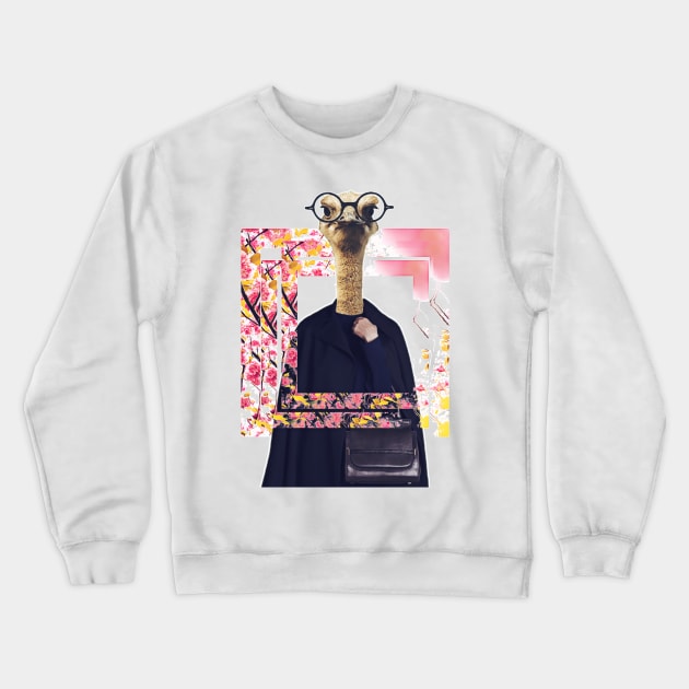 Ostrich Geek On Fleek Crewneck Sweatshirt by reesea